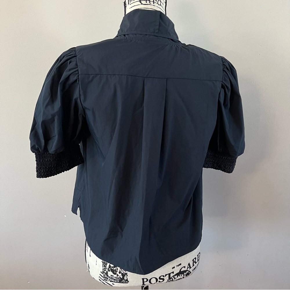 Cartolina Nantucket Peggy short sleeve blouse top Ladies size xs Navy blue - Picture 5 of 10